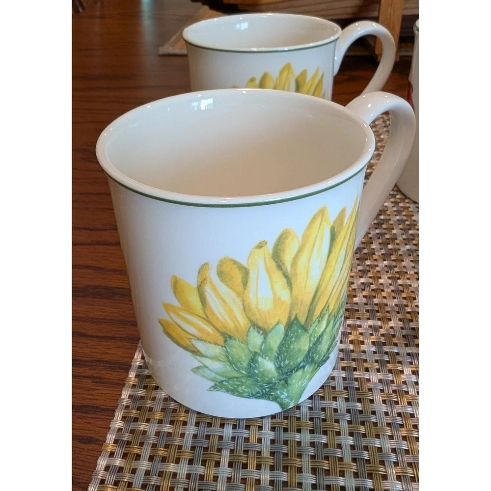 Villeroy & Boch Flora Botanical Coffee Mugs Set of 8 Porcelain Floral 3.5" - Picture 3 of 13